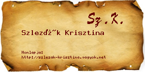 Szlezák Krisztina névjegykártya