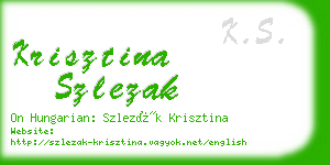 krisztina szlezak business card